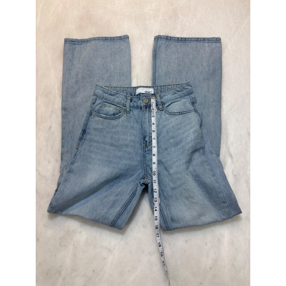 Vervet Los Angeles Womens Light Wash Distressed Wide Leg Jeans V2473 Size 24 - Picture 10 of 14